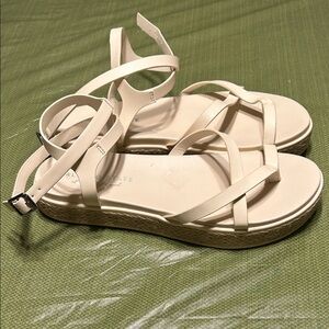 Sandals Altar’d State Platform Size 10 Cream Color Double Strap Around Ankle